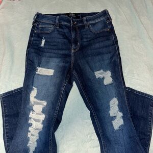 Distressed Blue Jeans